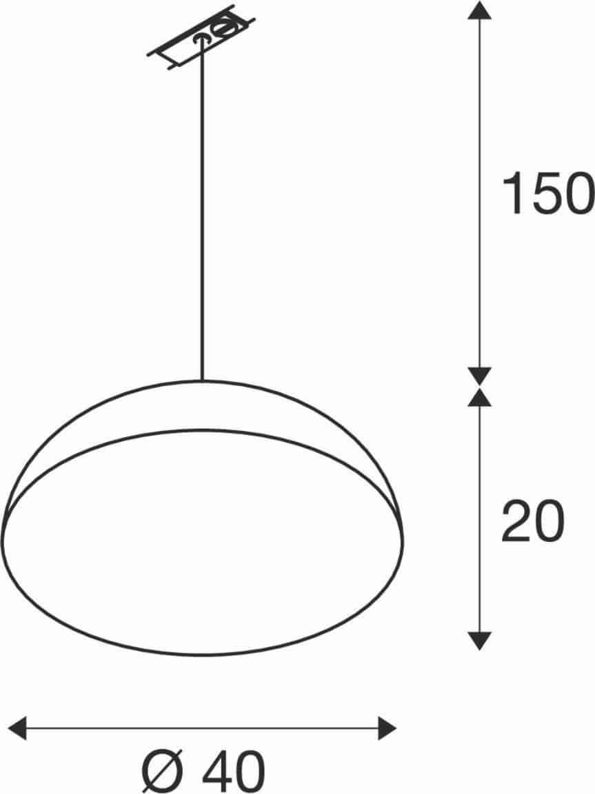 SLV 143930 FORCHINI M40 1Phasen-Pendelleuchte, E27, ohne Leuchtmittel