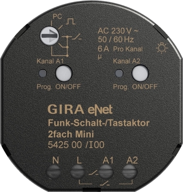 Gira 542500 eNet Schalt-/Tastaktor 2fach Mini