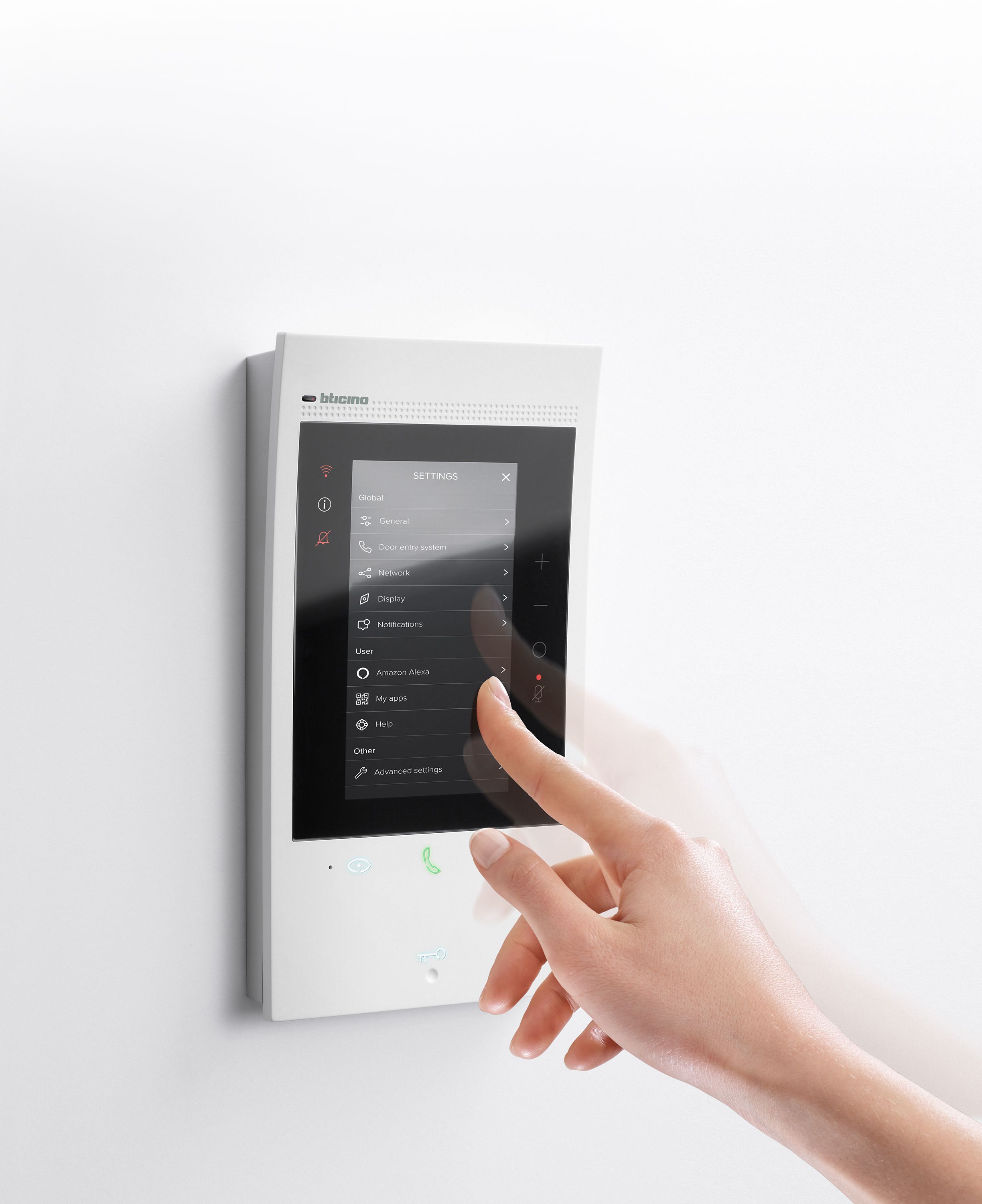 Legrand-Bticino 344842 Video-Innenstelle Classe 300EOS with Netatmo mit 5"-Touchscreen, Smartphone-Anbindung und Smarthome- und Sprachsteuerung, weiß