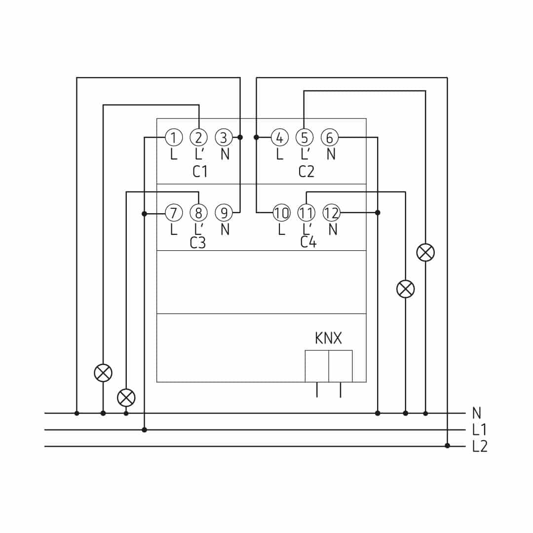 Theben 4800475 LUXORliving D4, 4-Kanal Universaldimmaktor, Dimmleistung: 200 W pro Kanal, Dimmbereich 0-100%