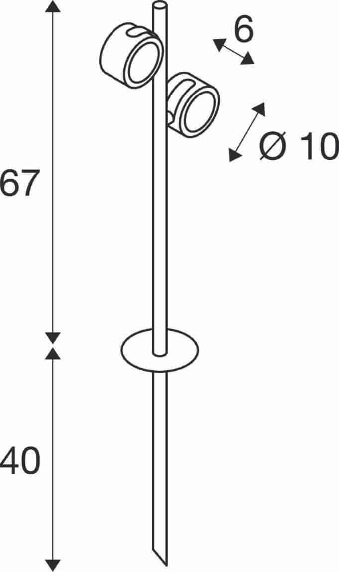 SLV 231535 SITRA 360 SL SPIKE Spiesssleuchte, Sockel GX53