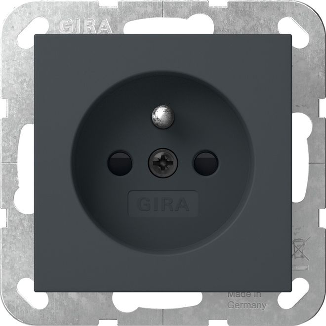 Gira 448528 Steckdose Erdstift + Shutter System 55 Anthrazit