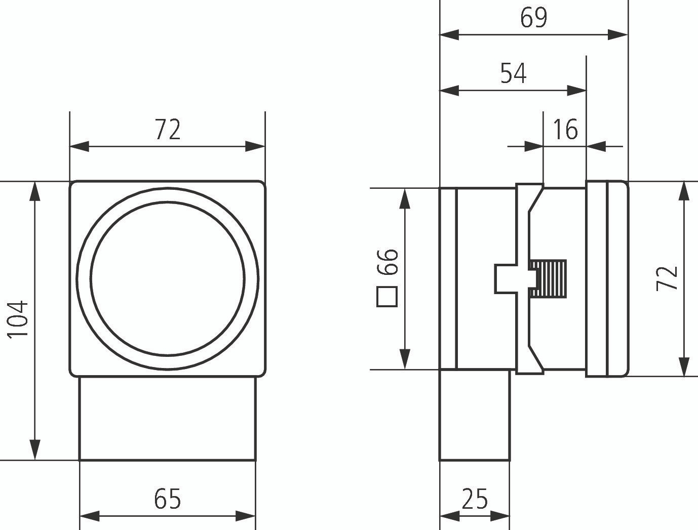 Theben 1790008 TM 179 h Zeitschaltuhr mit Stecksockel 60 Min., Front 72x72 mm