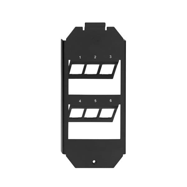 Rutenbeck 17000032 Geräteträger, 6-fach, für Bodentankmontage, zur Aufnahme von max. 6 Universalmodulen und Keystonemodulen KMK in Bodentanks GB2, schwarz