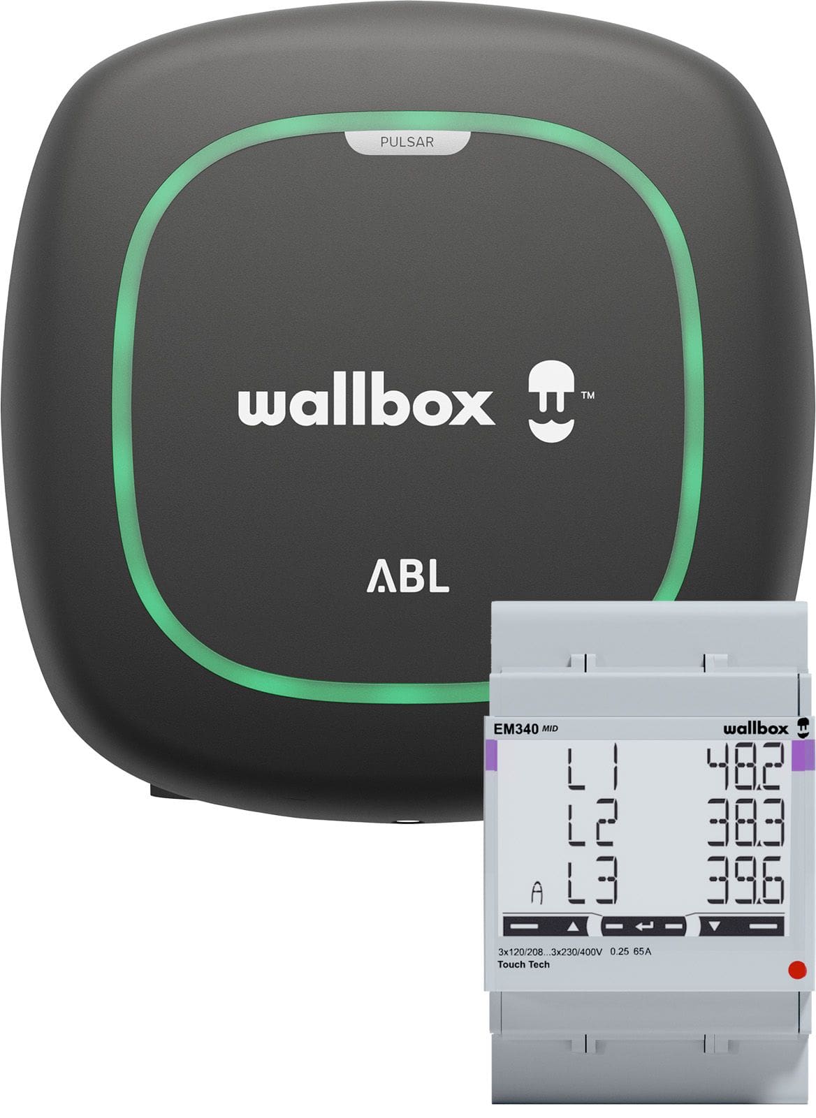 ABL 100000499 Wallbox ABL Pulsar Dienstwagen Bundle Ladestation 22 kW mit fest angeschlagenem Ladekabel und MID Meter Pulsar