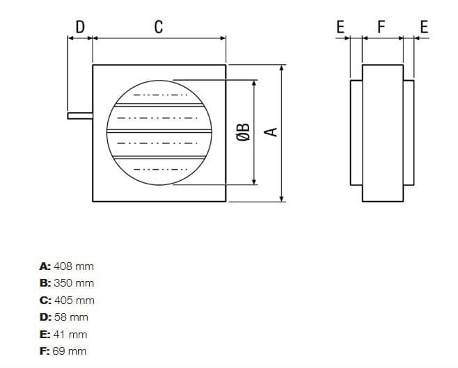 Maico JRE 35 Jalousie-Regelklappe für Stellmotor, DN 350