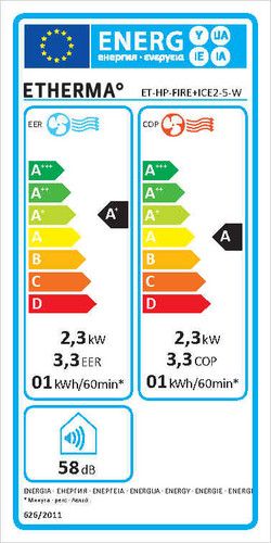 ETHERMA 48001 FIRE+ICE Wohnraum-Wärmepumpe mit Klimafunktion, Monoblock, 230 V, 3,05kW, weiß