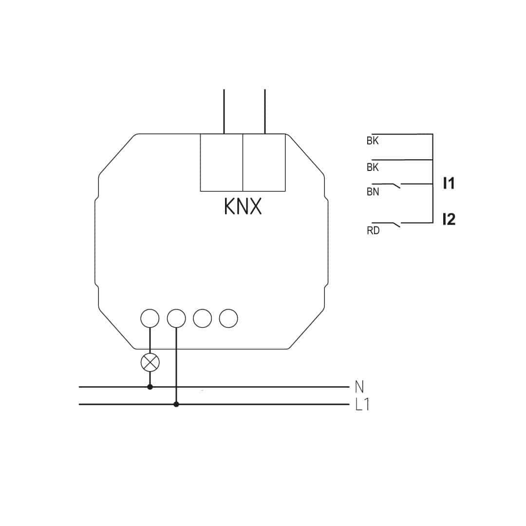 Theben 4800520 LUXORliving S1, 1-fach Schaltaktor Unterputz, 2 Binäreingänge für potentialfreie Kontakte, für KNX Smart Home-System LUXORliving