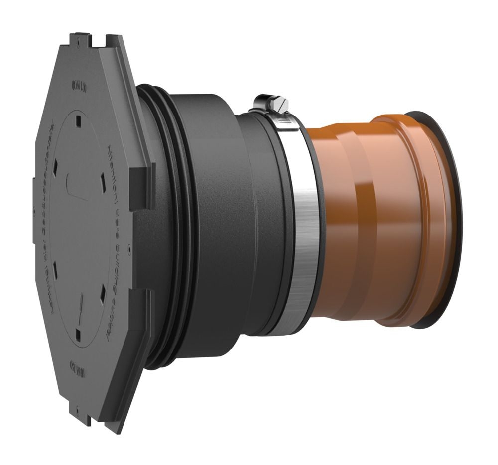 Hauff 3030300205 Universal-Wanddurchführung mit Anarbeitungsflansch, ohne Stoßkante UDM150/240 KG