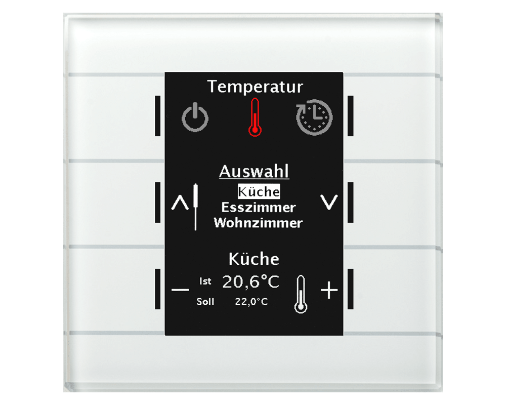 MDT BE-GBZW.01 KNX Glas Bedienzentrale Smart mit Farbdisplay, Weiß