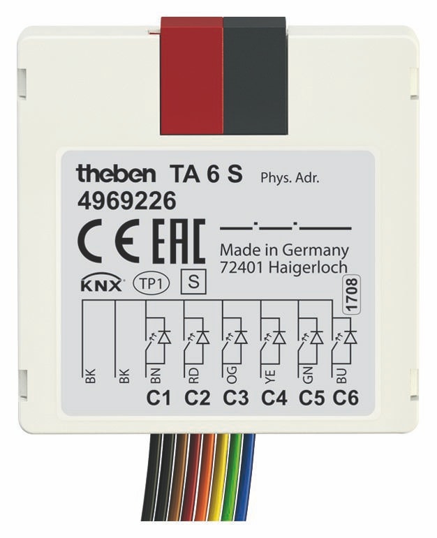 Theben 4969226 TA 6 S KNX Tasterschnittstelle Binäreingang 6-fach