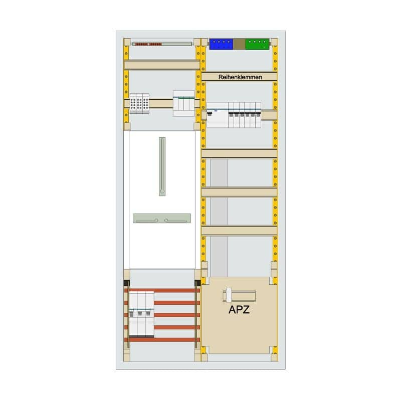 Hager Zählerschrank Typ 1.1, 1xFI, 6xLS, 1xSLS 35A