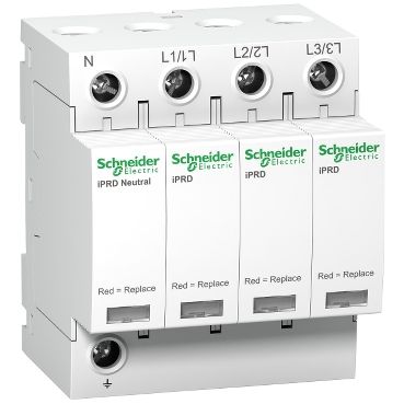 Schneider A9L40600 Überspannungsableiter iPRD40, Typ 2, Steckbare Schutzmodule, 3P+N, Imax 40kA