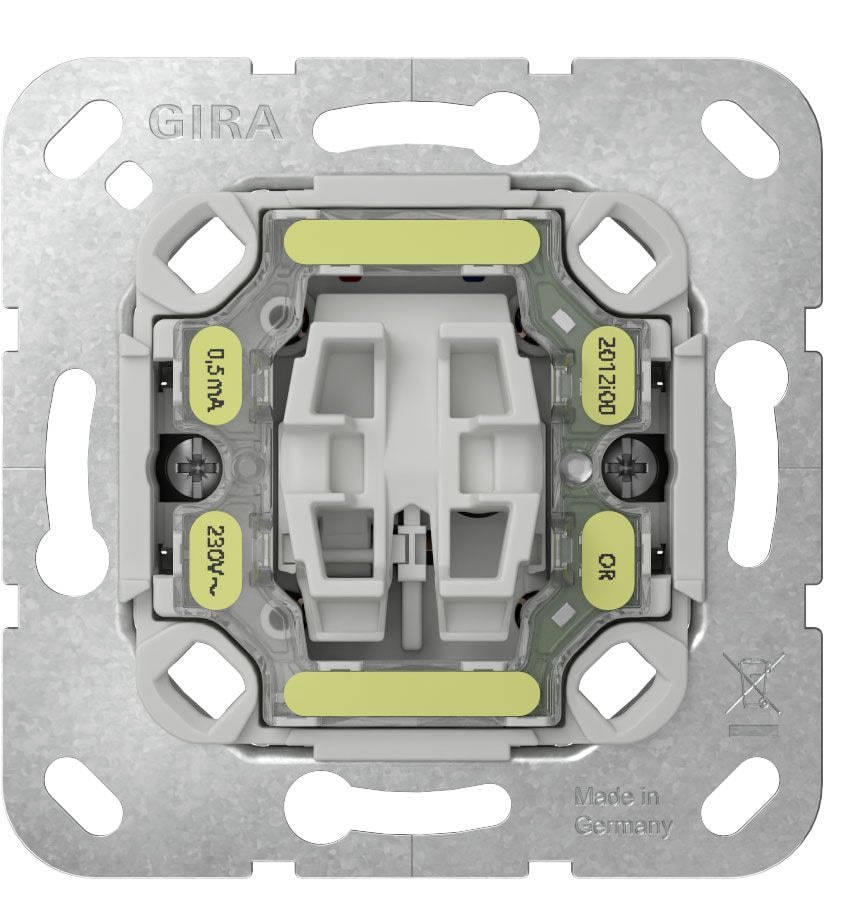 Gira 313600 Tast-Kontrollschalter 10 AX 250 V~ Universal-Aus-Wechselschalter mit Befestigungskrallen