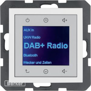 Berker 30848989 Radio Touch Unterputz DAB+, Bluetooth S.x/B.x polarweiß glänzend