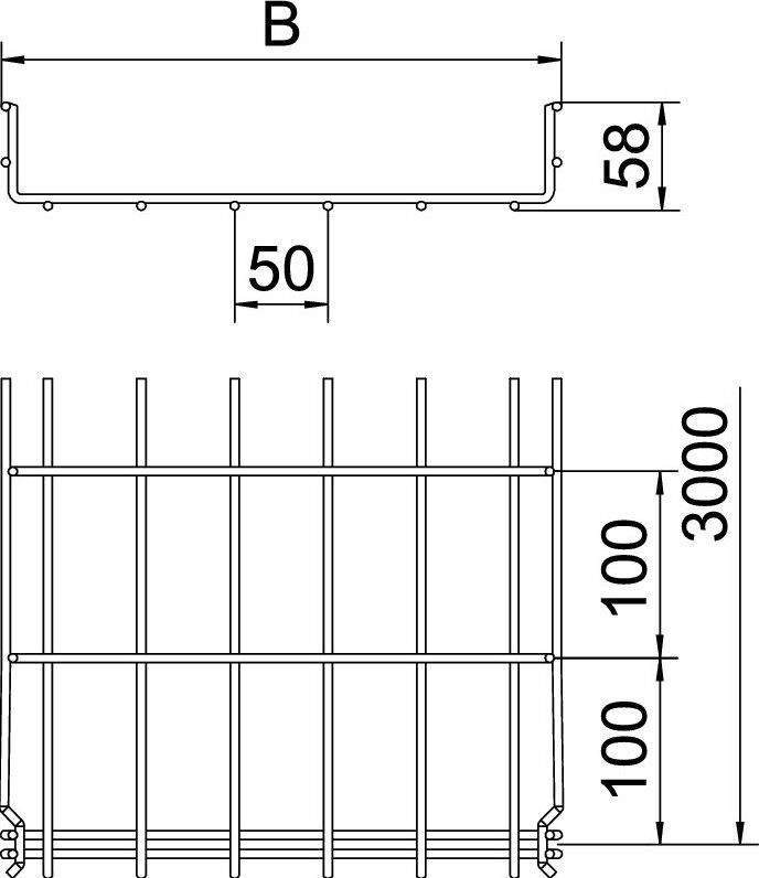 OBO Bettermann 6001074 Gitterrinne GRM 55x150x3000