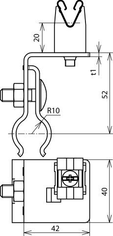 Dehn + Söhne 223 041 Dachleitungshalter mit DEHNgrip