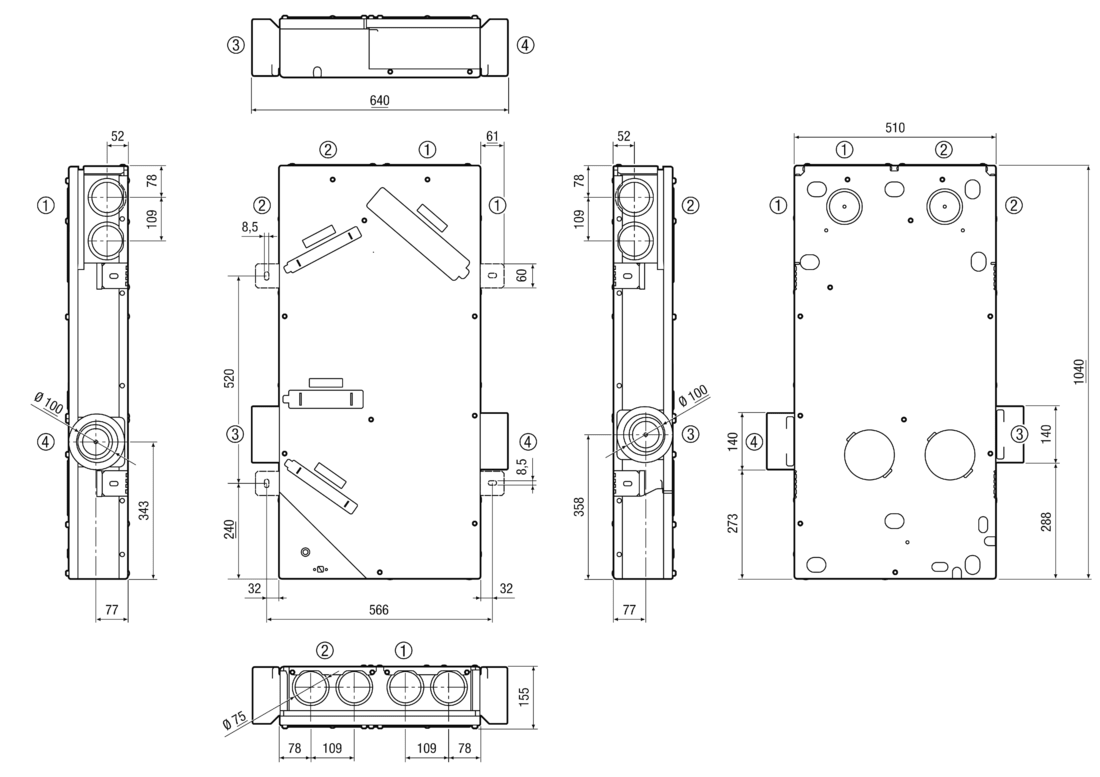 Maico 0095.0645 Lüftungsgerät WS 75 Powerbox S mit Wärmerückgewinnung