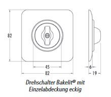 THPG 119327 Einzelabdeckung eckig für Anschlußdosen/Dimmer Bakelit