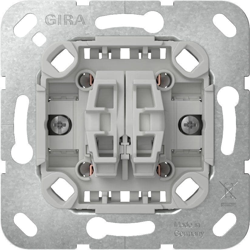 Gira 383800 Tastschalter 10 AX 250 V~ Wechselschalter 2- fach ohne Befestigungskrallen