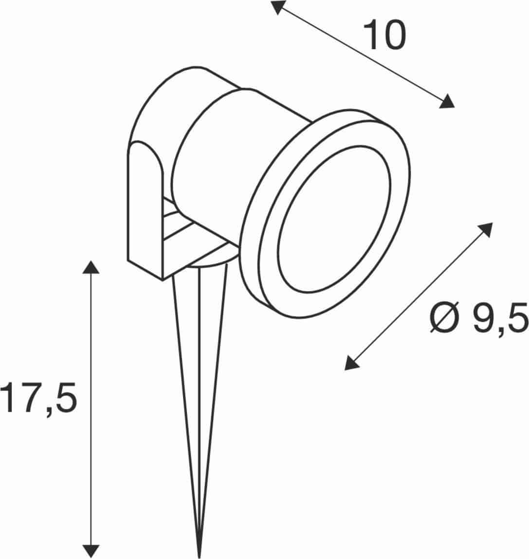 SLV 227418 NAUTILUS SPIKE XL, Aluminium, GU10/35W, IP65