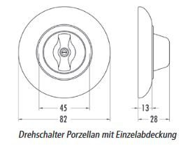 THPG 173086 Einzelabdeckung für Anschlussdosen Porzellan, weiß