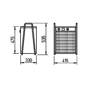 Helios STH15T Heizlüfter mit Timer 3 PH., 400 V, 15 KW