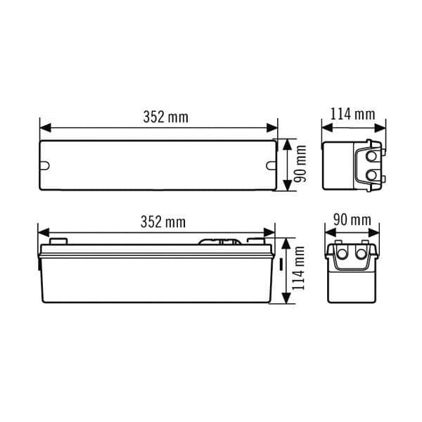 Esylux EN10017513 Notausgangsleuchte T5/8W, Serie SLA FLPi SC