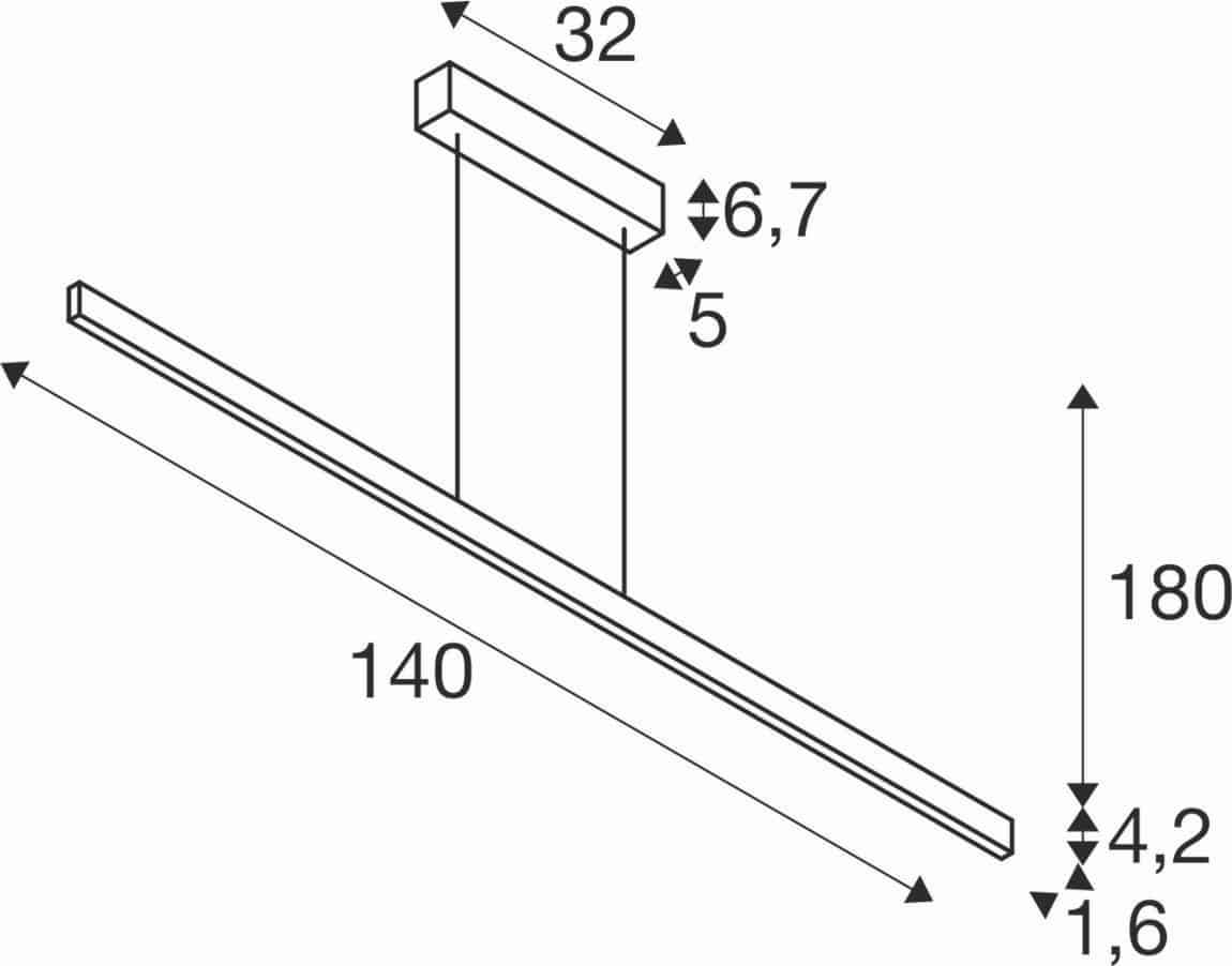 SLV 1006188 Pendelleuchte ONE LINEAR 140 PHASE up/down, 35W 2700/3000K