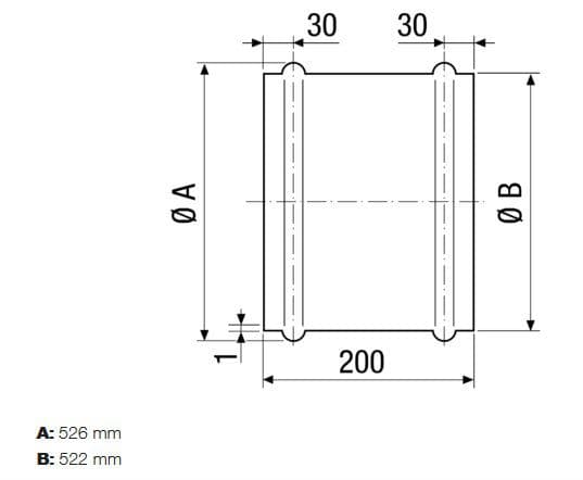 Maico VH 50 Wandhülse für Ventilator mit Nennweite 500, Stahlblech