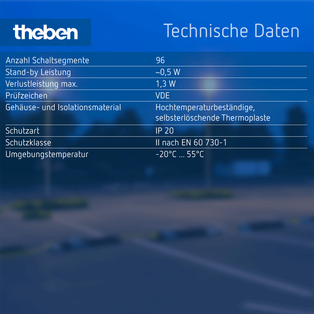 Datenblatt Theben SUL 181 d – Analoge Zeitschaltuhr, 1 Kanal, Tagesprogramm, technische Details