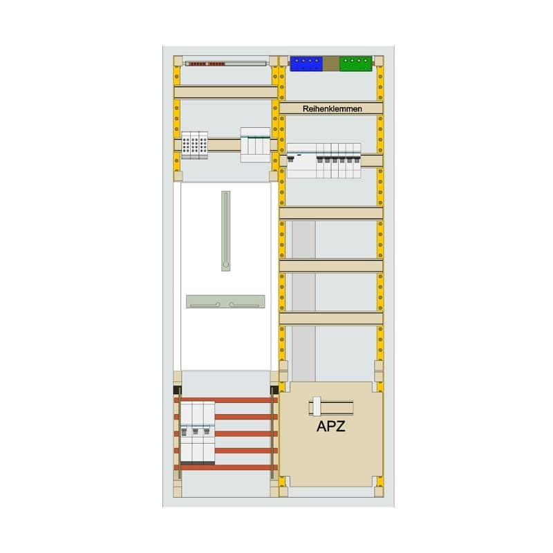 ABB Striebel&John Zählerschrank Typ 26.1, 1xFI, 6xLS, 1xSLS 35A