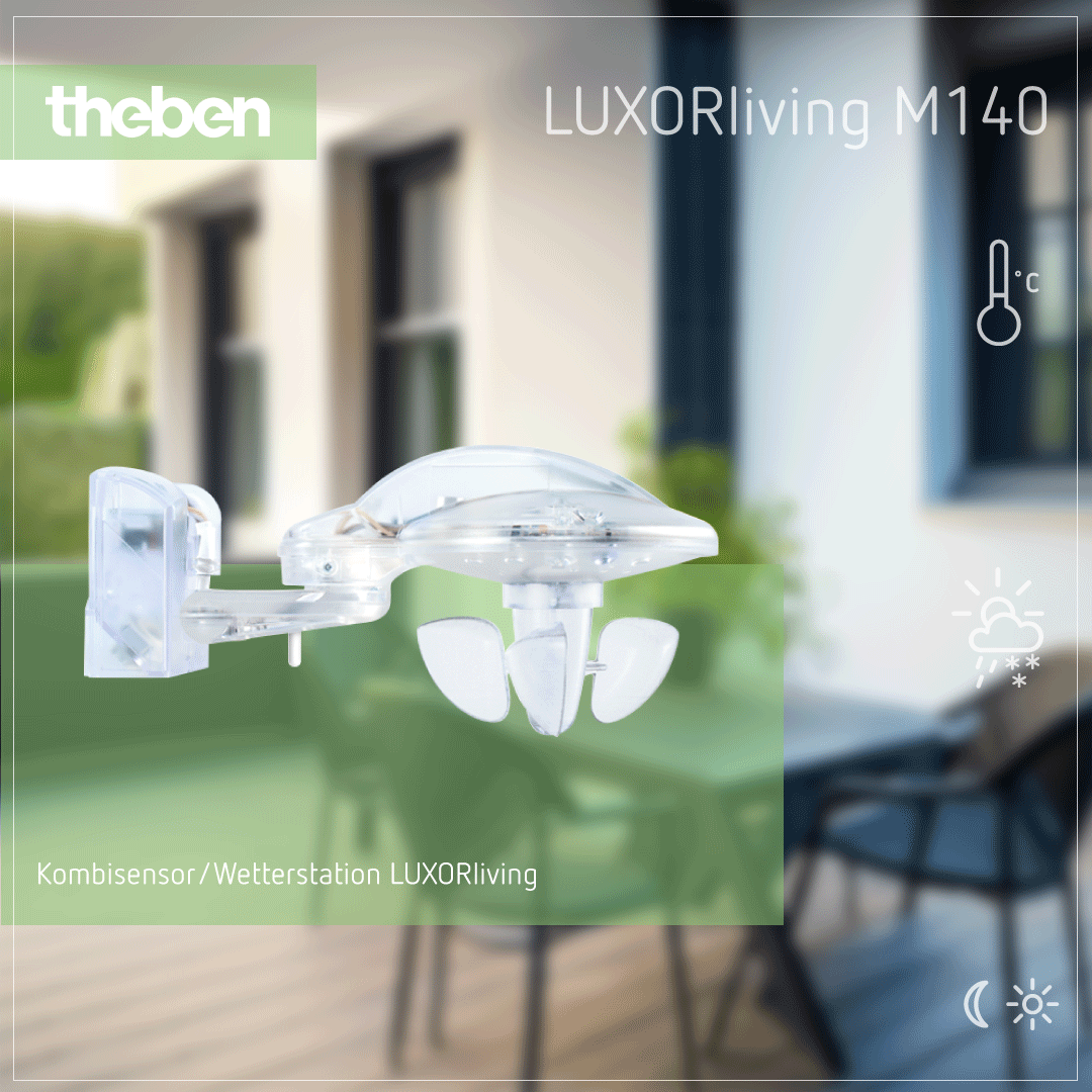 Theben LUXORliving M140 Wetterstation zur genauen Wetterüberwachung für Smart Home-Systeme